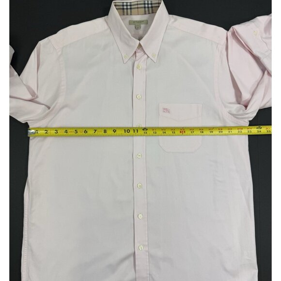 Burberry London Mens Shirt Pink EKD Nova Check Flip Cuff Size Large Button Down - Picture 11 of 14